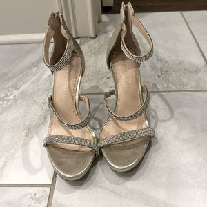 Kelly & Katie gold rhinestone heels